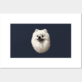 Pomeranian Cute White Puppy Dog Posters and Art